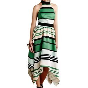 Troubadour Stripe Halter Midi Dress Size 4 Petite